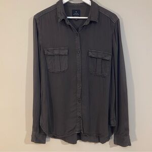 American Eagle Outfitters Vintage Boyfriend Shirt in Charcoal Womens Large
